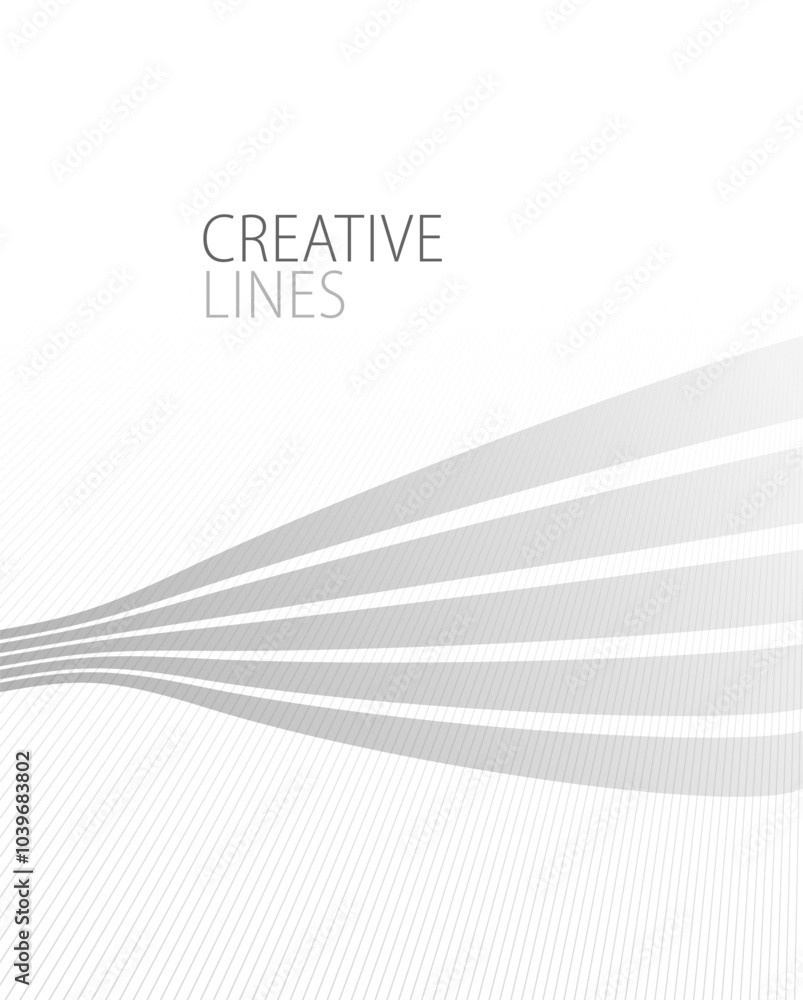 Poster light grey lines in 3d perspective vector abstract background, easy and soft cool illustration, smoo