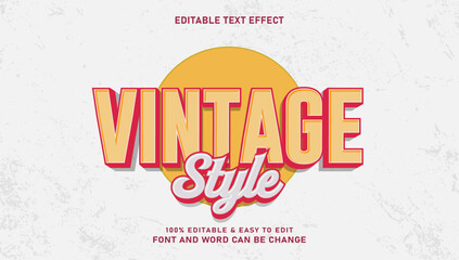 Vintage text effect with editable 3d vector style