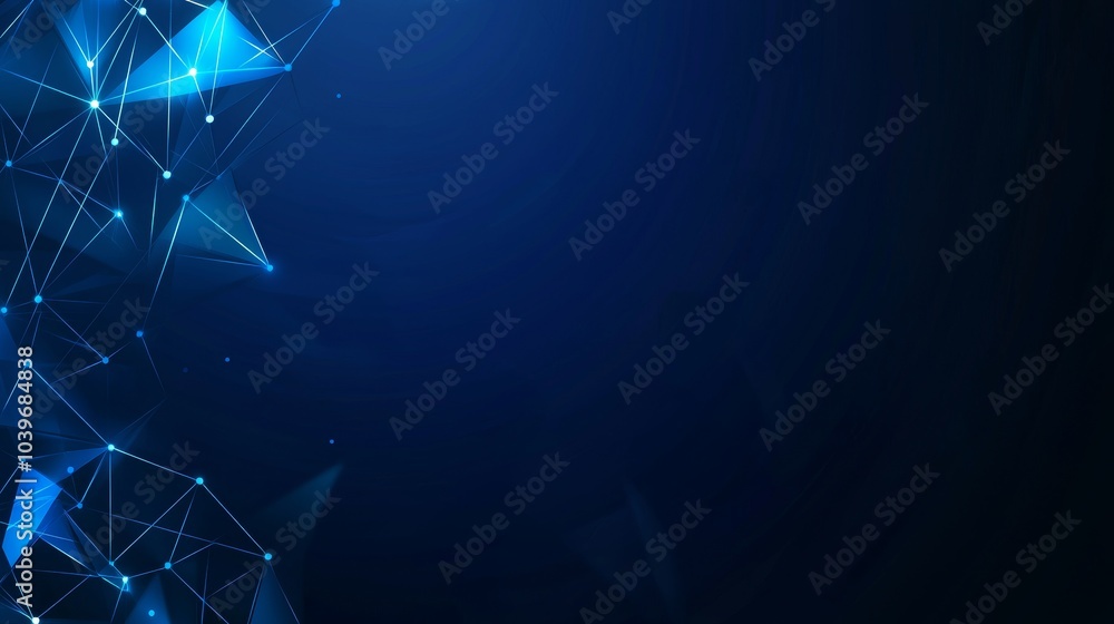 Poster Blockchain technology network futuristic hud background with chain of blocks polygon network. Blockchain cryptocurrency business banner concept.