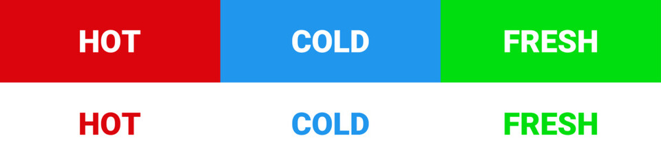 hot, cold, fresh, editable letter icon design