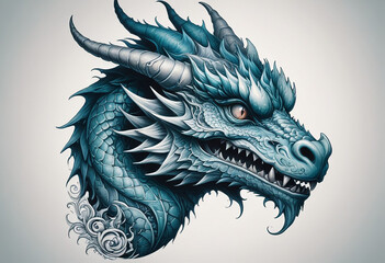 a photo of dragon with horror look generative AI