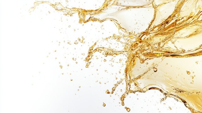 splash of white wine, isolated on white background