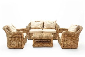Fototapeta premium wicker furniture isolated on a white background