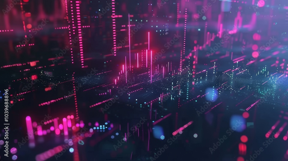 Aufkleber Animation of financial report background graphs and charts. Concept of abstract futuristic stock market interface. Animation of cryptocurrency commerce texture.