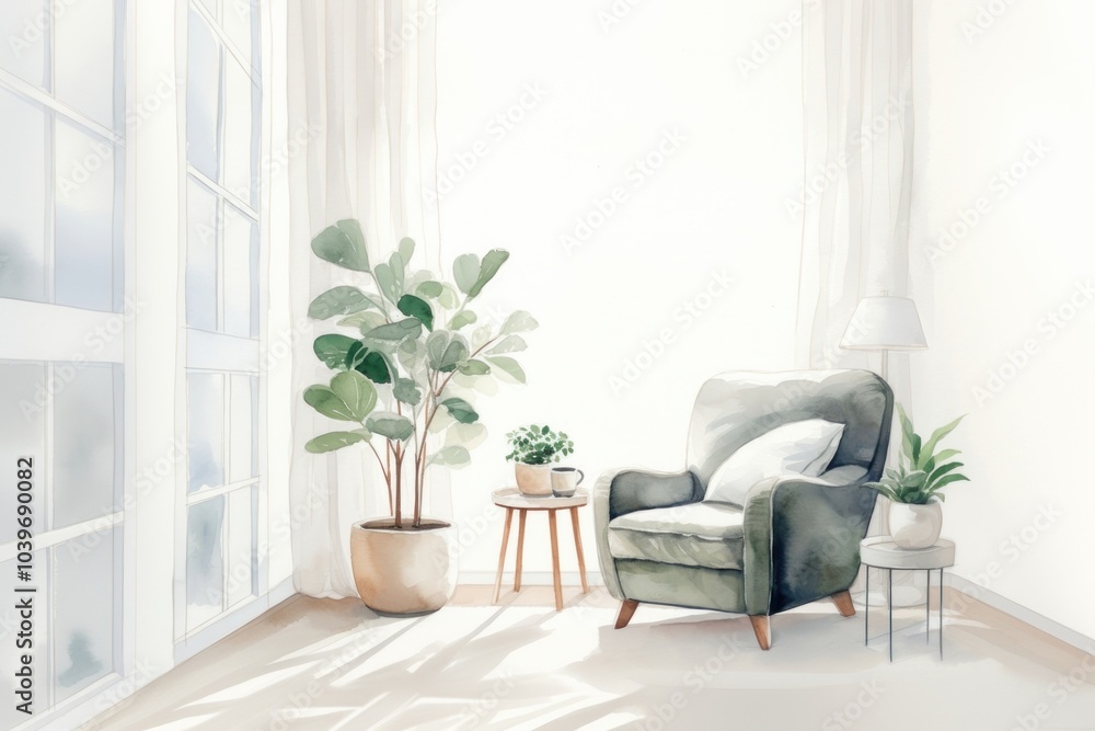 Wall mural Architecture furniture armchair building.