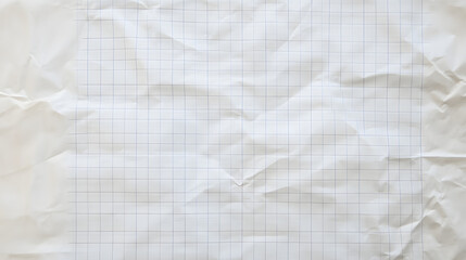 Close-up of a crumpled sheet of graph paper with a light grid pattern, representing creativity, imperfection, and design concepts