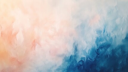 Obraz premium Serene Soft Pastel Watercolor Background with Subtle Textures in Light Pink and Blue, Blurred Edges for Seamless Aesthetic Pattern