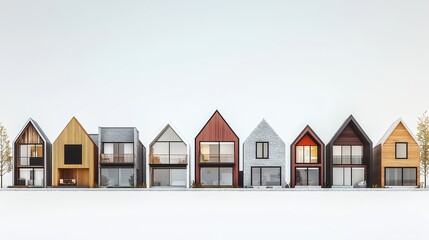 Modern Architectural Row of Contemporary Homes