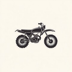 Obraz premium A black and white silhouette of a dirt bike.