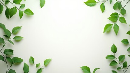 Vibrant green leaves isolated on white, a fresh and natural background 