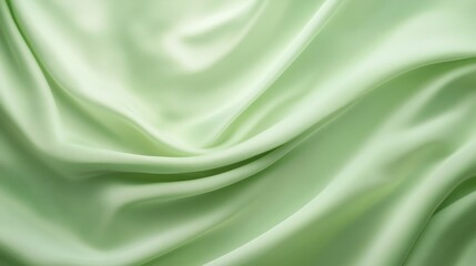 Luxurious green silk fabric, smooth, flowing texture for elegant designs flowing