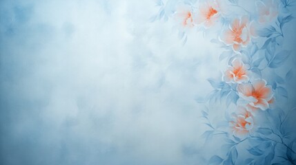 Abstract floral design in vibrant blue and orange, a colorful modern background