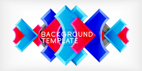 Arrow with round elements. Color geometric shapes background. Vector Illustration For Wallpaper, Banner, Background, Card, Book Illustration, landing page