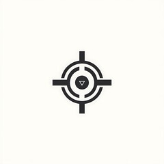 Obraz premium A black and white target symbol on a white background.
