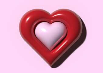 3D Heart with Smaller Heart Inside