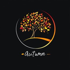 Obraz premium colorful autumn tree logo