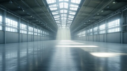 a massive clean bright filming studio, with no people and warmish light. 