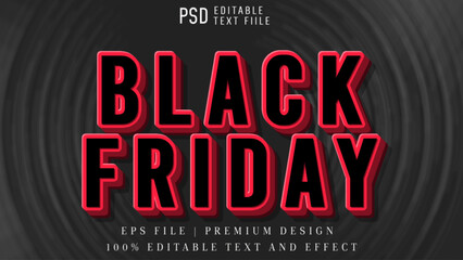Obraz premium Black Friday editable text effect. For Poster and Banner Background and Promotion Sale Headline