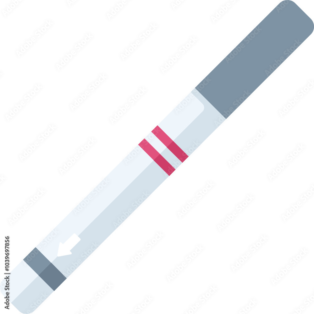 Poster flat vector illustration of a pregnancy test showing a negative result isolated on a white backgroun