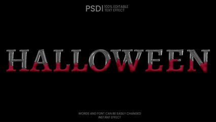 Fototapeta premium Happy Halloween Text Banner theme editable text effect halloween theme text style.