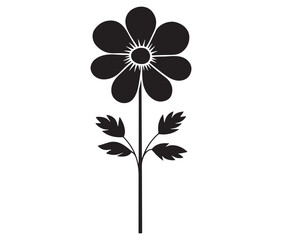 Flower on white background. Illustration of a flower. Flower silhouette vector