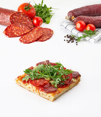 Pizza slices is white background isolated style.