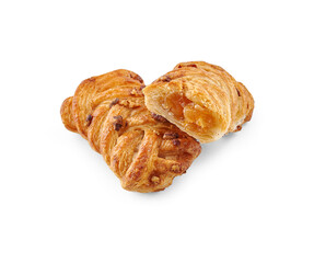 Croissant bakery isolated white background style.