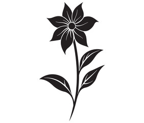 Flower on white background. Illustration of a flower. Flower silhouette vector