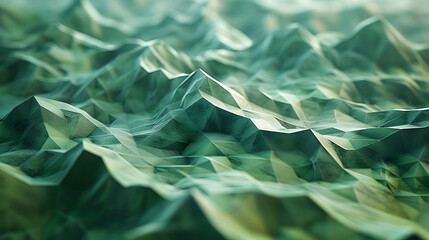 Abstract Green 3D Polygonal Background