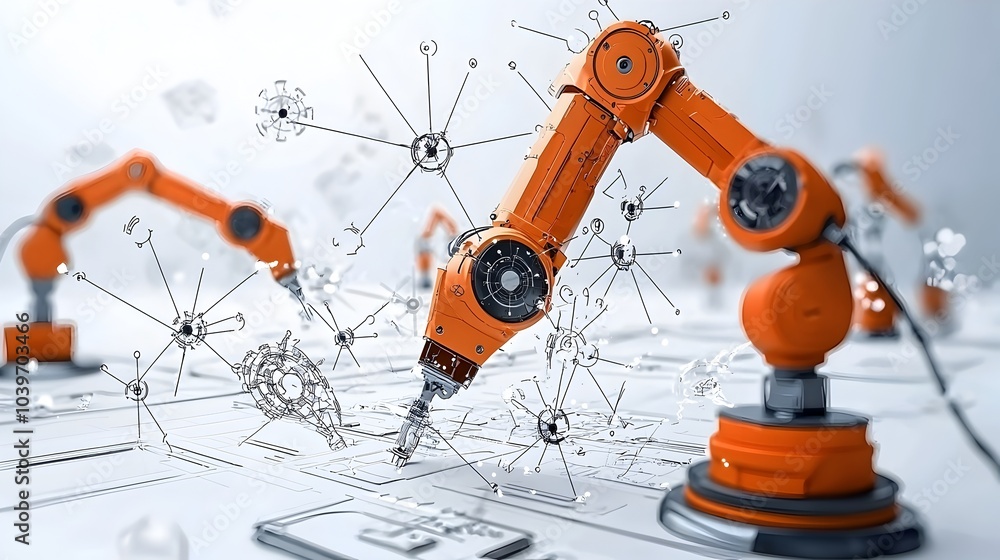 Leinwandbilder advanced robotic welding machines precisely and efficiently assembling automotive parts and componen