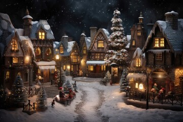 Fototapeta premium Christmas architecture decoration building.