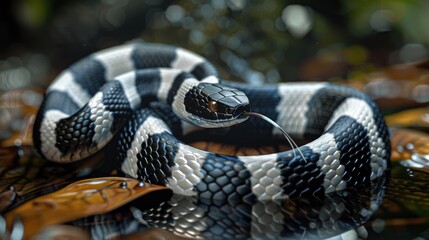 The banded krait is a species of Elapid snake found on the Indian Subcontinent