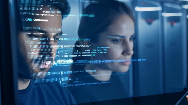 Programmers working on software development project