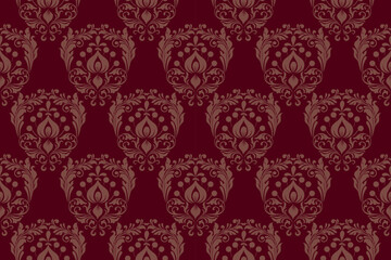 Seamless damask pattern with a classic floral design.African embroidery patterns, paisley, boho, floral ikat, ethnic floral designs, ikat sari, ikat patterns and ethnic patterns.