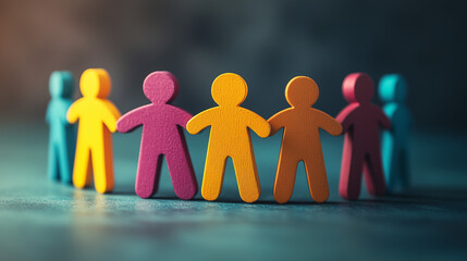 Vibrant paper cutout figures representing unity and diversity