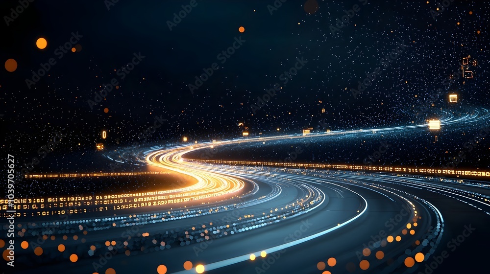 Poster Captivating abstract background with stylized glow mesh lines and light trails perfect for creating dynamic and eye catching presentations data visualizations and digital art projects