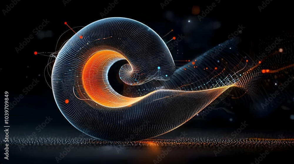 Poster Captivating Neon Spiral Design with Vibrant Fluid Color Transitions Evoking a Futuristic Ethereal Atmosphere