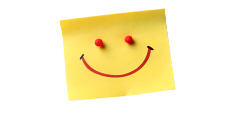 yellow sticky note with face