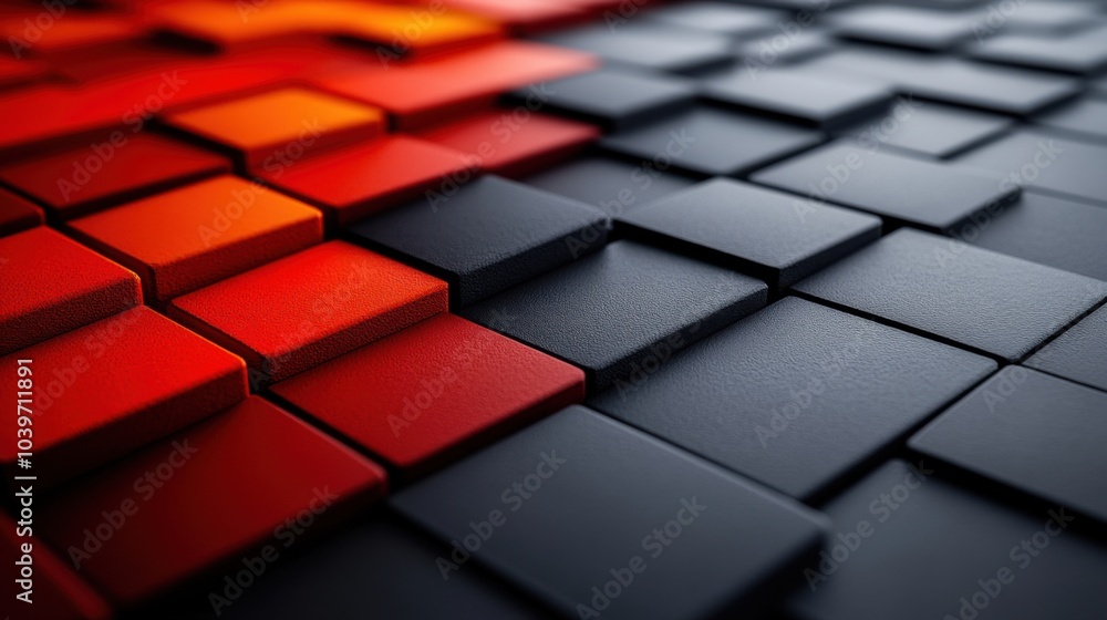 Poster abstract patterns in contrast of red and black