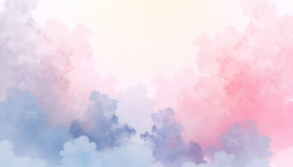 Fototapeta premium Colorful clouds in a pastel style with gradient tones for background and copy space