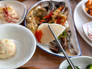 Korea seafood. Pen Shell and Scallop