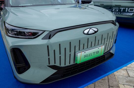 A display car of Chery FengYun T9, a plug-in hybrid SUV. Chery is a Chinese automobile manufacturer and brand.