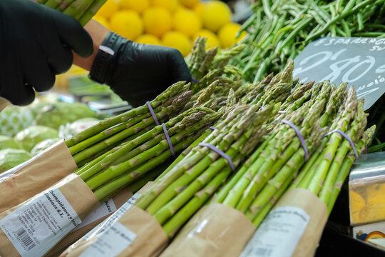 bunches of fresh green asparagus