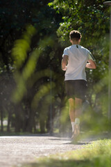 Running Man in Park on Special Track