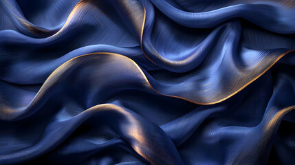 Obraz premium Abstract 3D Blue and Gold Fabric Texture
