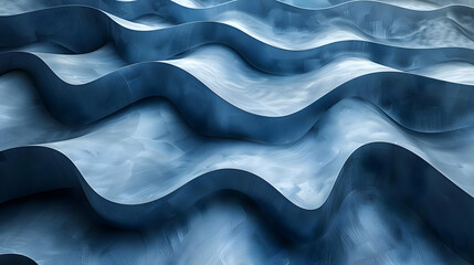 Obraz premium Abstract 3D Blue Wavy Background