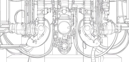 High-resolution schematic of a mechanical ventilator, vital in respiratory emergency scenarios.