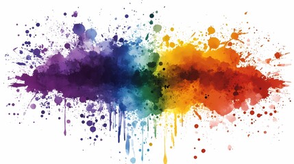 Fototapeta premium Abstract Watercolor Rainbow Splashes Background