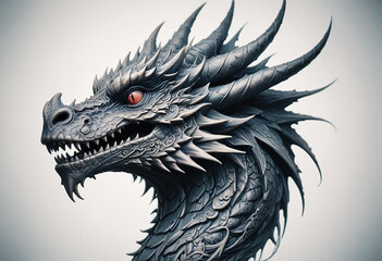 a photo of dragon with horror look generative AI