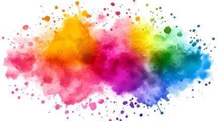 Obraz premium Abstract Watercolor Rainbow Splashes and Blobs